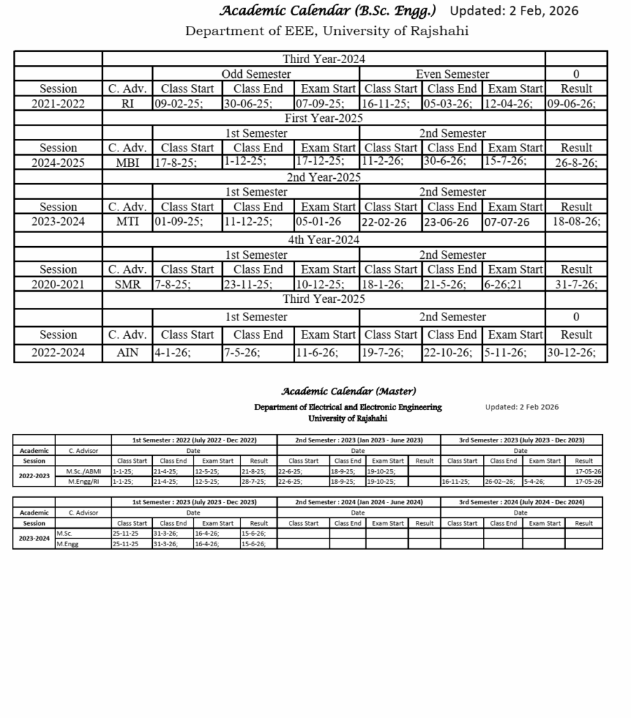 Academic Calendar